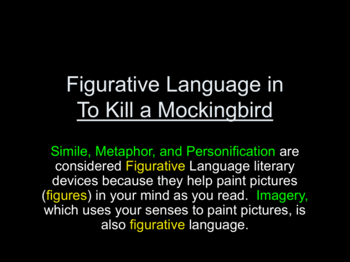 Figurative language in to kill a mockingbird