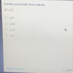 Distribute and simplify these radicals