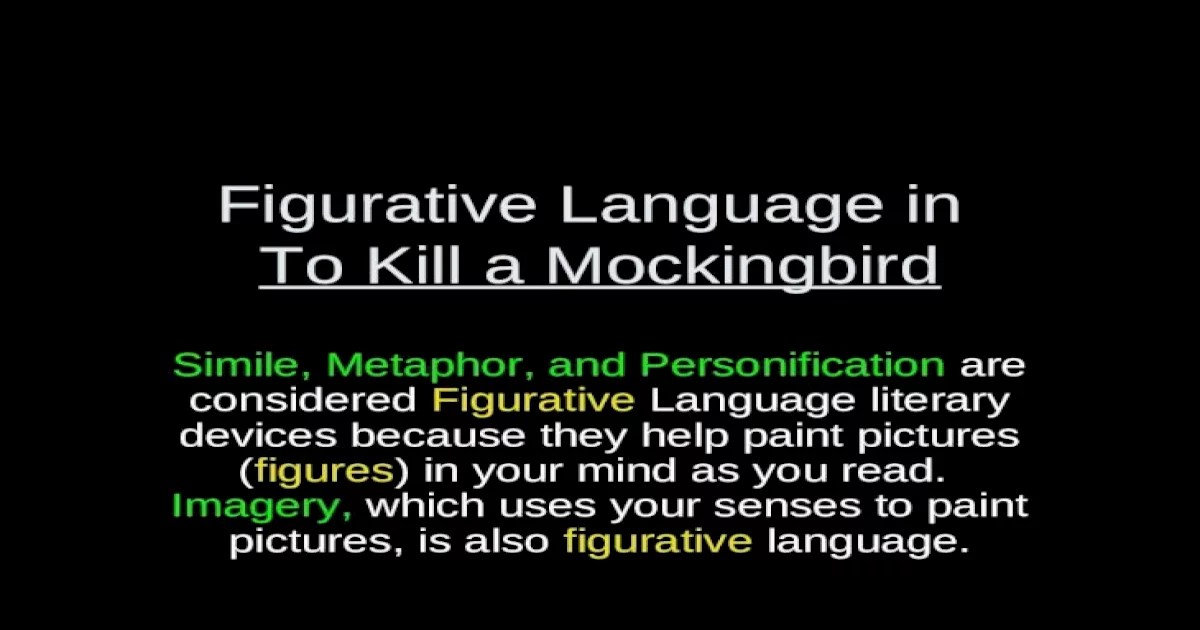 Figurative language in to kill a mockingbird