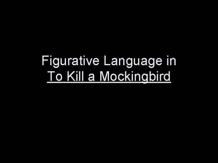 Figurative language in to kill a mockingbird